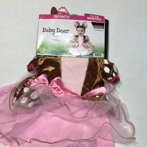 Infant Baby Deer Costume with Pink Tutu 12/18 months